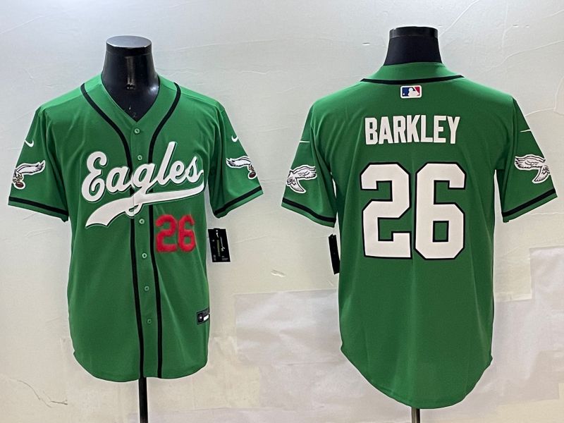 Men Philadelphia Eagles #26 Barkley Green three generations Jointly Name 2025 Nike Limited NFL Jersey style 12->philadelphia eagles->NFL Jersey